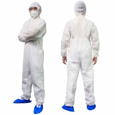 Ανθεκτικό Microporous μίας χρήσης χειρουργικό κοστούμι Hazmat φορμών μίας χρήσης με την κουκούλα