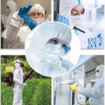 Ανθεκτικό Microporous μίας χρήσης χειρουργικό κοστούμι Hazmat φορμών μίας χρήσης με την κουκούλα