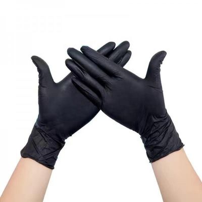 MSDS TDS μαύρα γάντια νιτριλίων σκονών ελεύθερα για το άκρο δακτύλου εξέτασης κατασκευασμένο