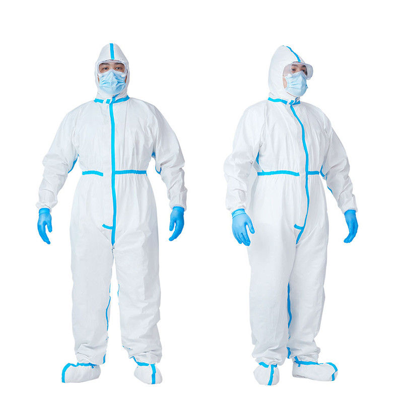 Συνδεδεμένη Microporous μίας χρήσης προστατευτική φόρμα με την ΚΑΠ και την κάλυψη ποδιών